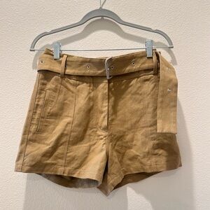 NWT IRO Ifola Light Khaki Belted Shorts